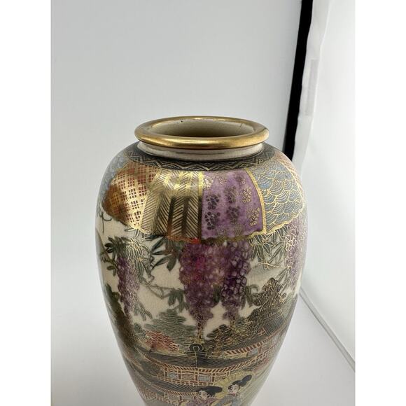 Antique Japanese Satsuma Mejii Period(late 1800-1912) Pair of 7.5" Vases Signed - Picture 5 of 13